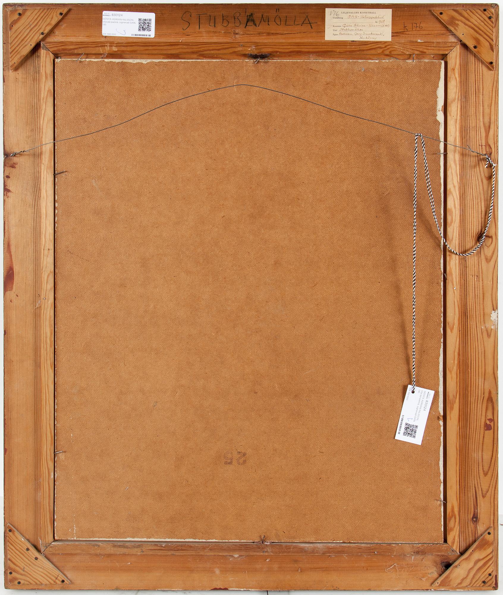 GÖSTA ADRIAN-NILSSON, olja på pannå, signerad GAN.