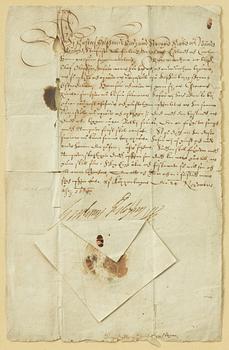 Document. With royal signature. Gustav II Adolf.