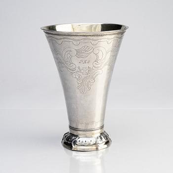 A Swedish parcel-gilt silver beaker, mark of Mathias Forswall, Uppsala 1777.