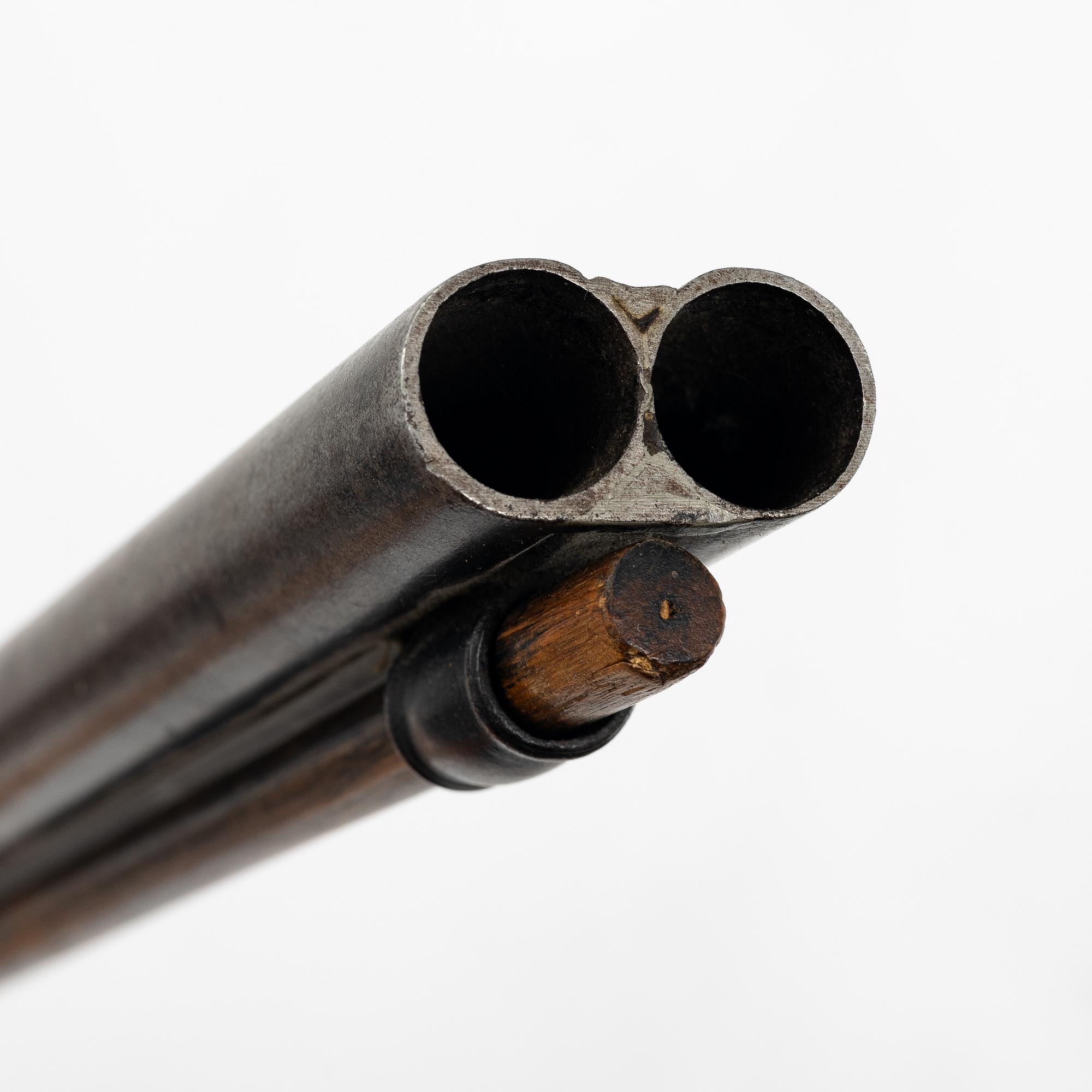 A double barelled percussion shotgun by Gudmund Nystrand, Eskilstuna (1786-1863).