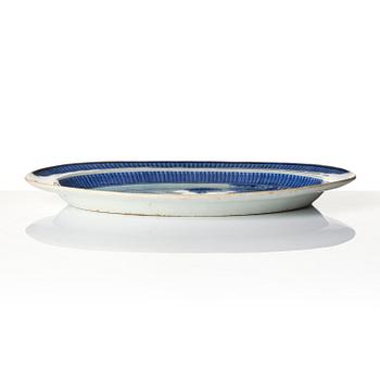 A blue and white 'Fort William' dish, Qing dynasty, Jiaqing (1796-1820).