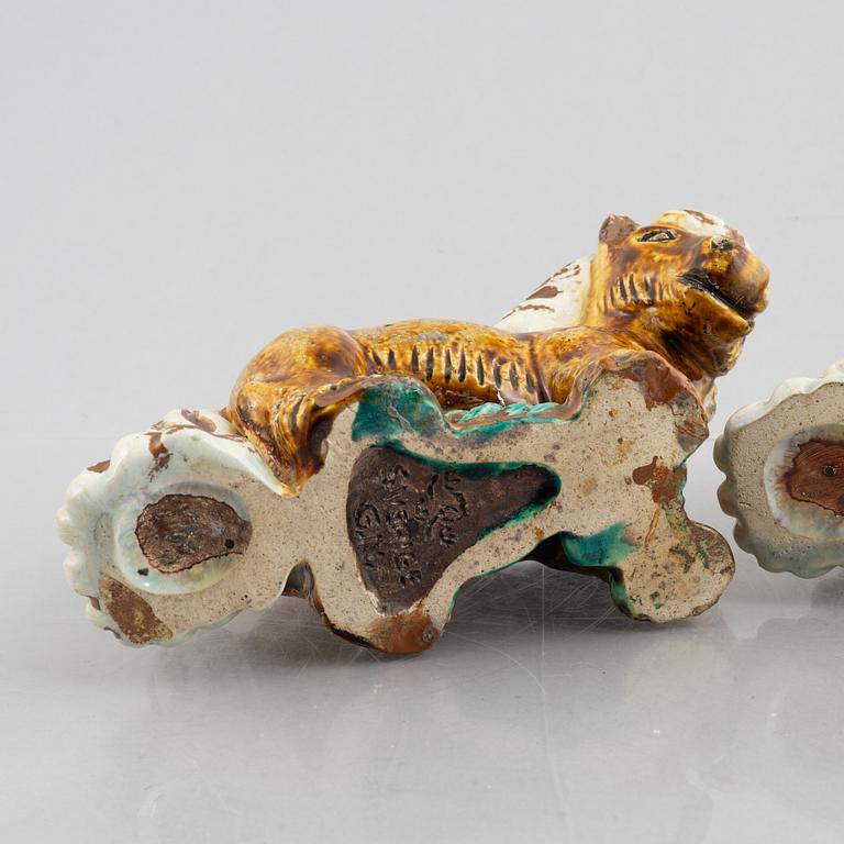 Gunnar Nylund, a pair of stoneware figurines, Rörstrand, Sweden, mid 20th century.