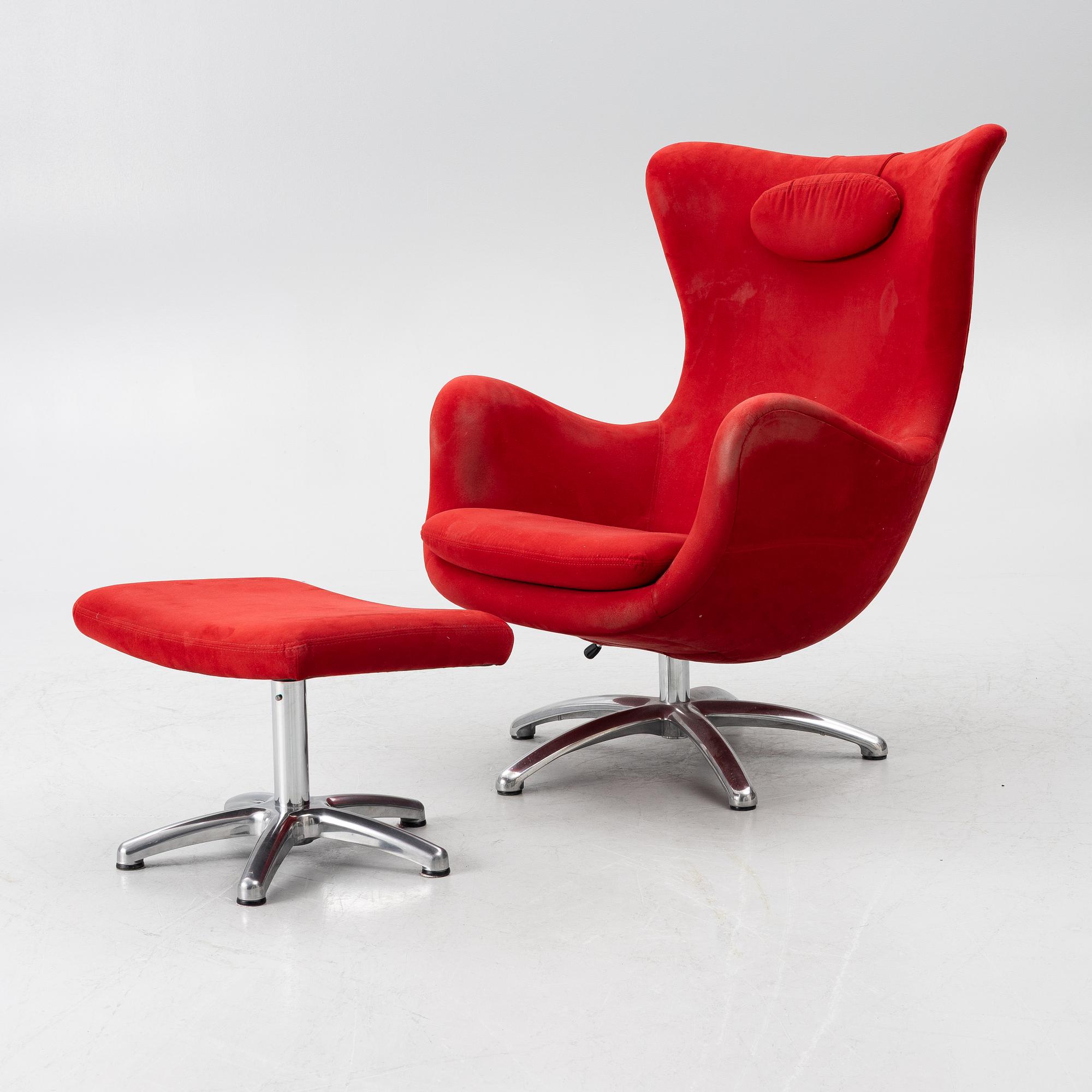 Gustav Axel Berg, armchair and footstool, "Status", Bröderna Andersson.