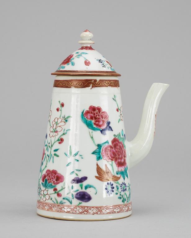 KAFFEKANNA, porslin, Qing dynastin, Qianlong (1735-95).