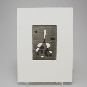 PIERRE OLOFSSON, graphic portfolio with 5 etchings, one of which handcoloured with bodycolour. Edition 78/100.