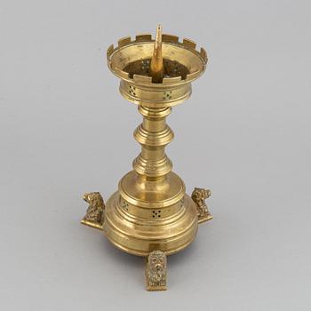 A 19th century bronze church candlestick.
