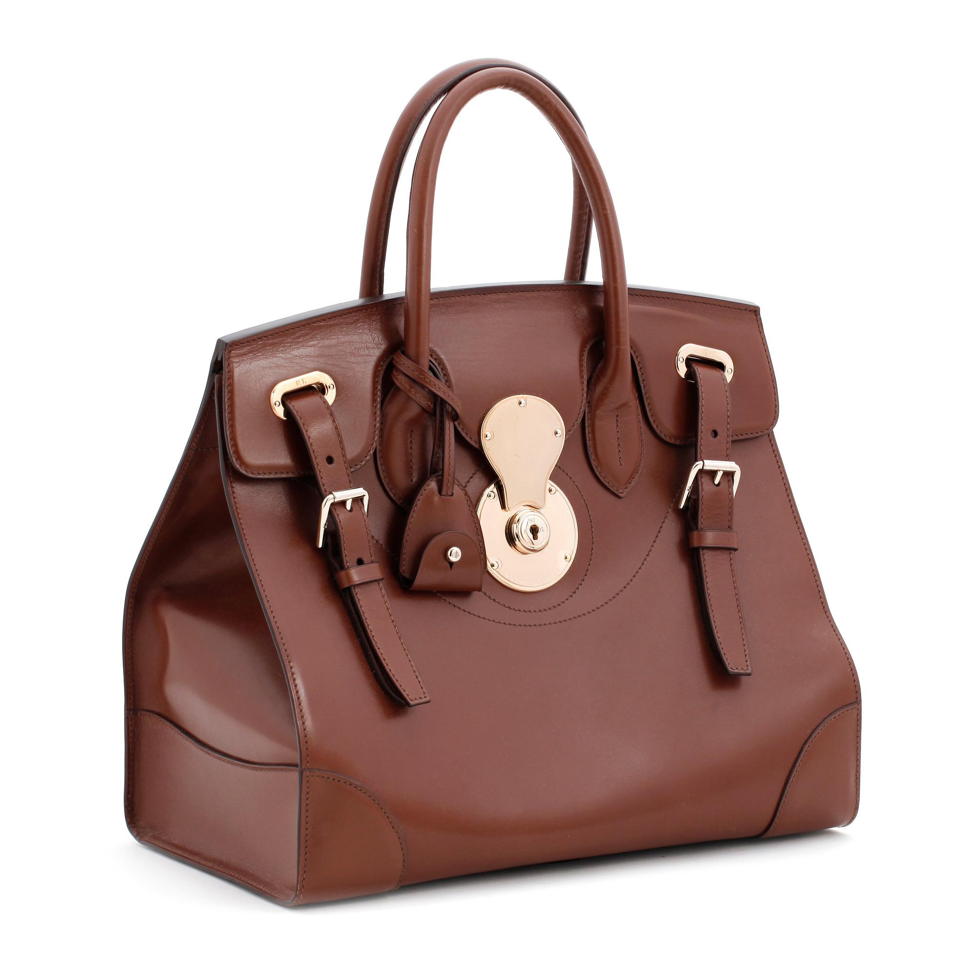 RALPH LAUREN, a brown leather handbag, "Ricky bag".