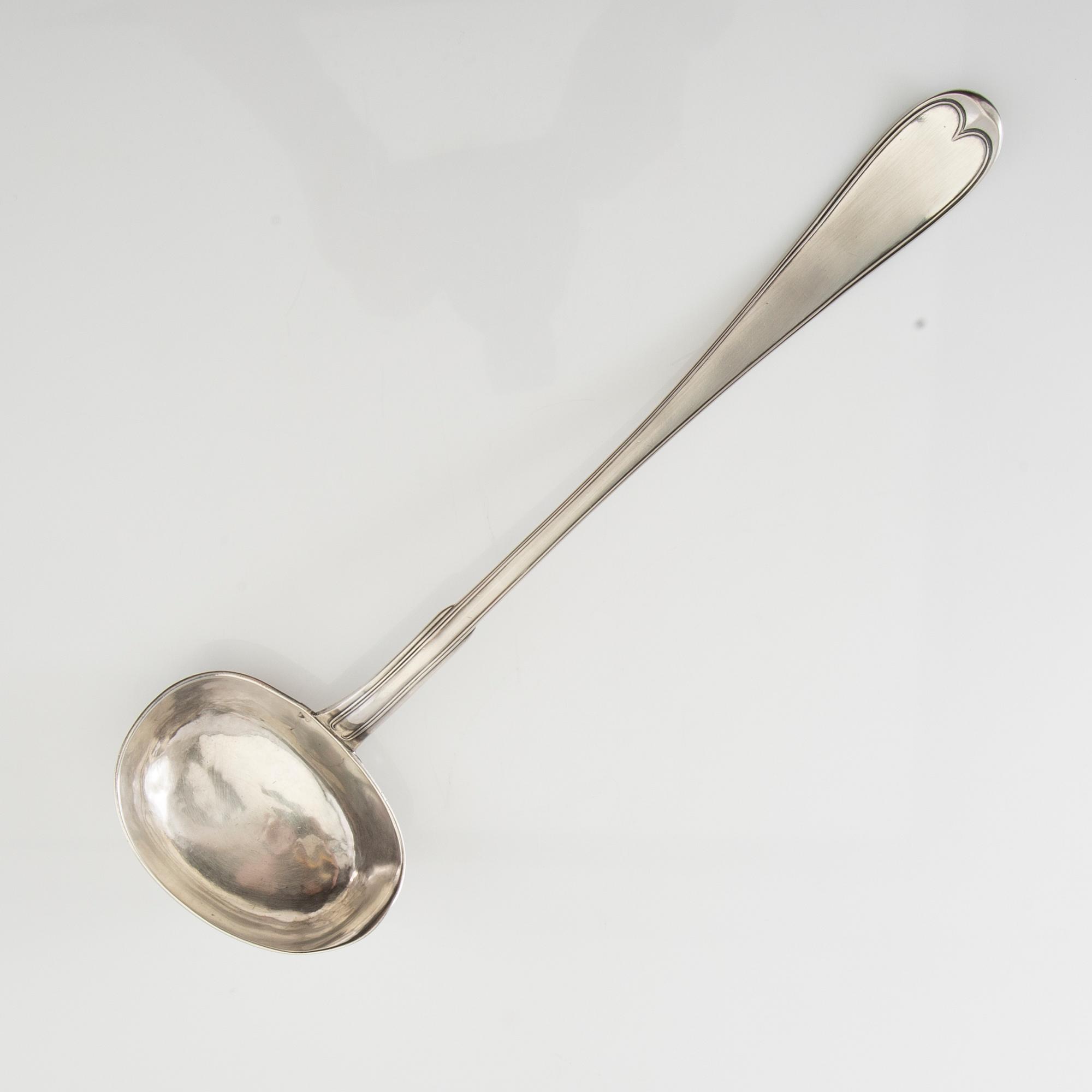 Pehr Zethelius or Adolf Zethelius, soup ladle silver Stockholm 1803.