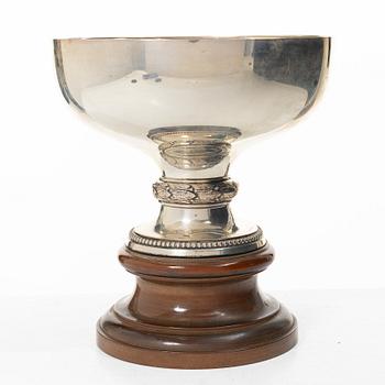 Markströms Guldsmeds Ab, Bowl on foot, silver and wood, Uppsala 1923.