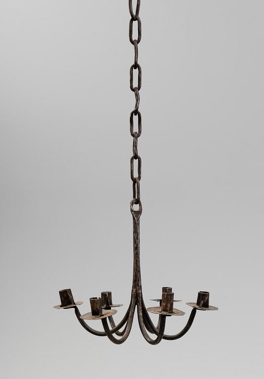 TAKLAMPA, smide, 1800-tal. Höjd ca 28 cm.