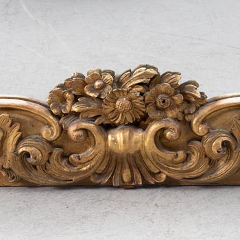 A Rococo style mirror, 19th Century.