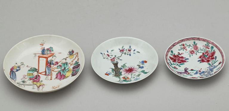 KOPPAR, 5 st samt FAT, 3 st, porslin, Kina, 1700-tal.