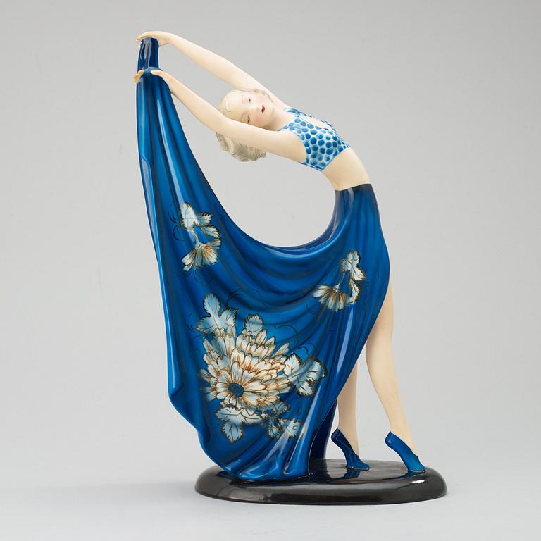 A Stephan Dakon creamware figure, 'Beauty', Goldscheider, Germany, model 7195.