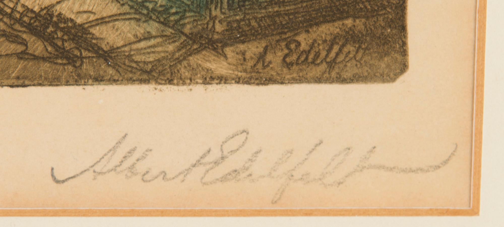 Albert Edelfelt, etsning, signerad.