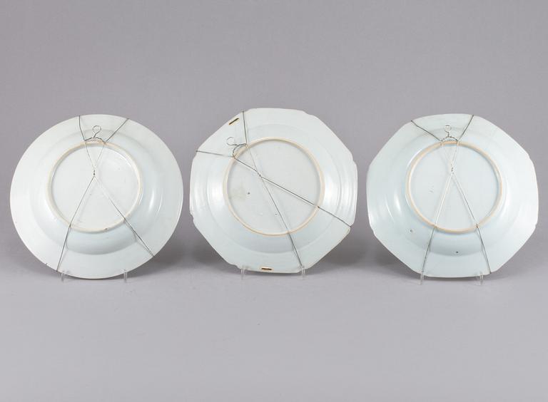 TALLRIKAR, 6 st, porslin, Kina, 1700-tal.