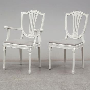 A set of 10 chairs, gustavian style, late 20th century.