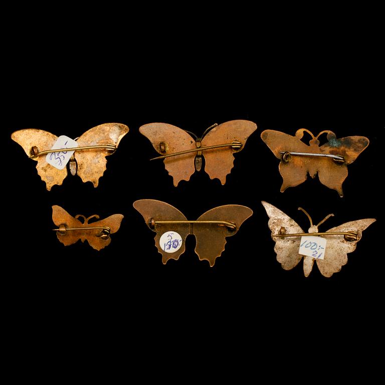 BROSCHER, 6 st, 1900-tal.