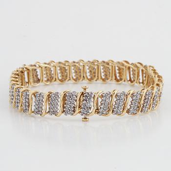 Gold and eight-cut diamond bracelet.