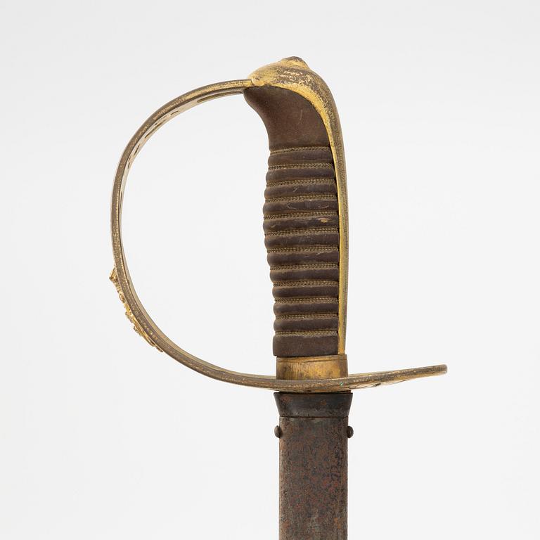 Saber, Swedish m/1893 for cavalry officer, with scabbard.