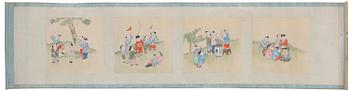 854. A scroll painting by anonymous Chinese artist, late Qing dynasty/early 20th century.