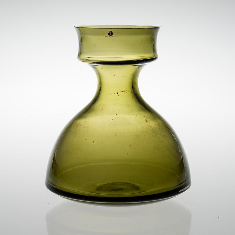 An Iittala glass vase, model 3537, signed.