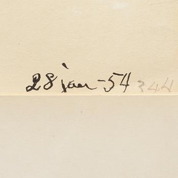 SVEN X:ET ERIXSON, Blandteknik, signerad och daterad 28 jan -54.