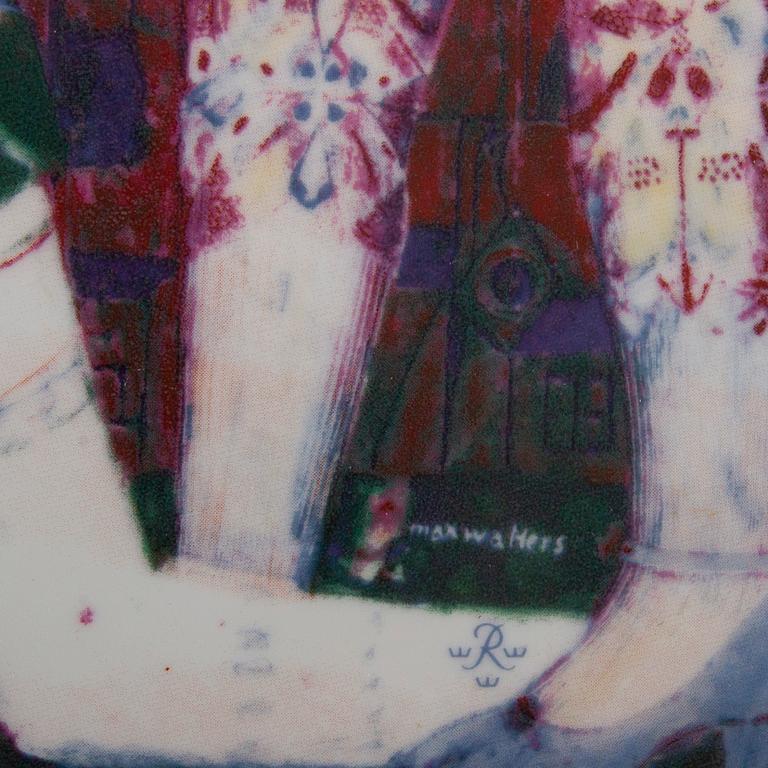 MAX WALTER SVANBERG, 2 st väggplaketter, porslin, Rörstrand, 1900-talets sista kvartal.