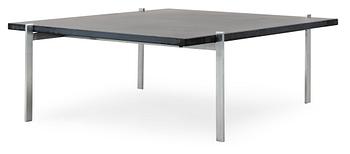 481. A Poul Kjaerholm 'PK-61' black slate and steel  sofa table, Fritz Hansen, Denmark 1989.