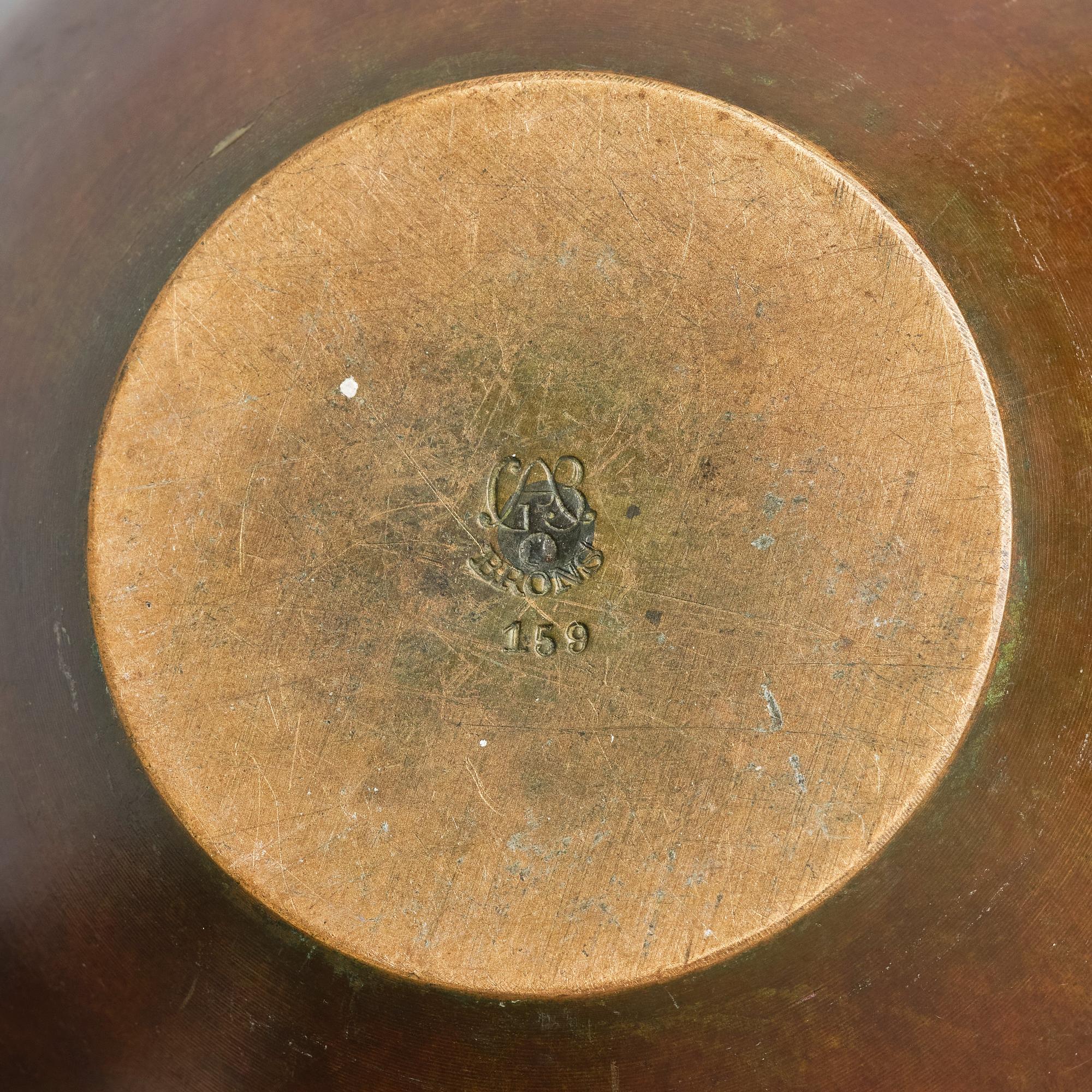 Guldsmedsaktiebolaget (GAB), a pair of Swedish Grace bronze vases, probably designed by Jacob Ängman.