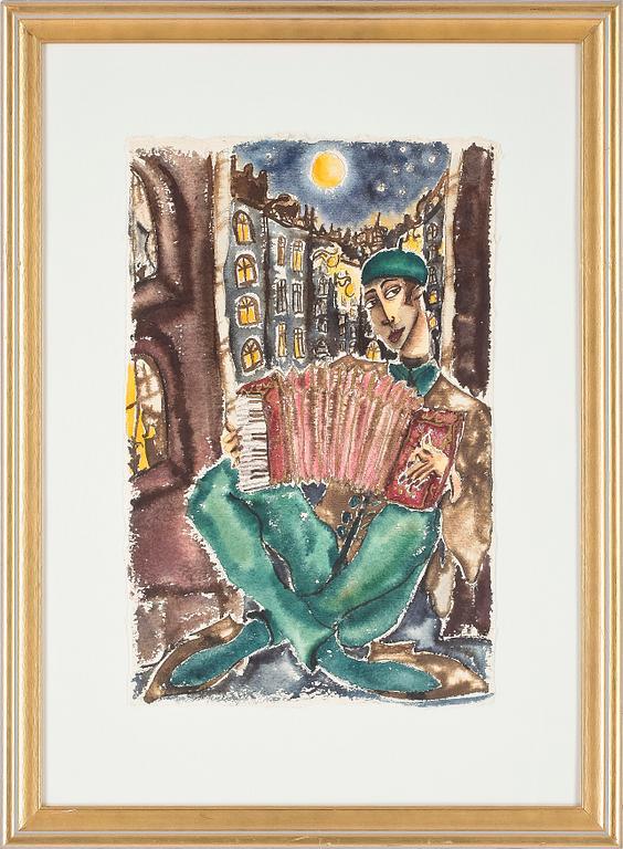 ANGELICA WIIK, akvarell, sign o dat 1992.