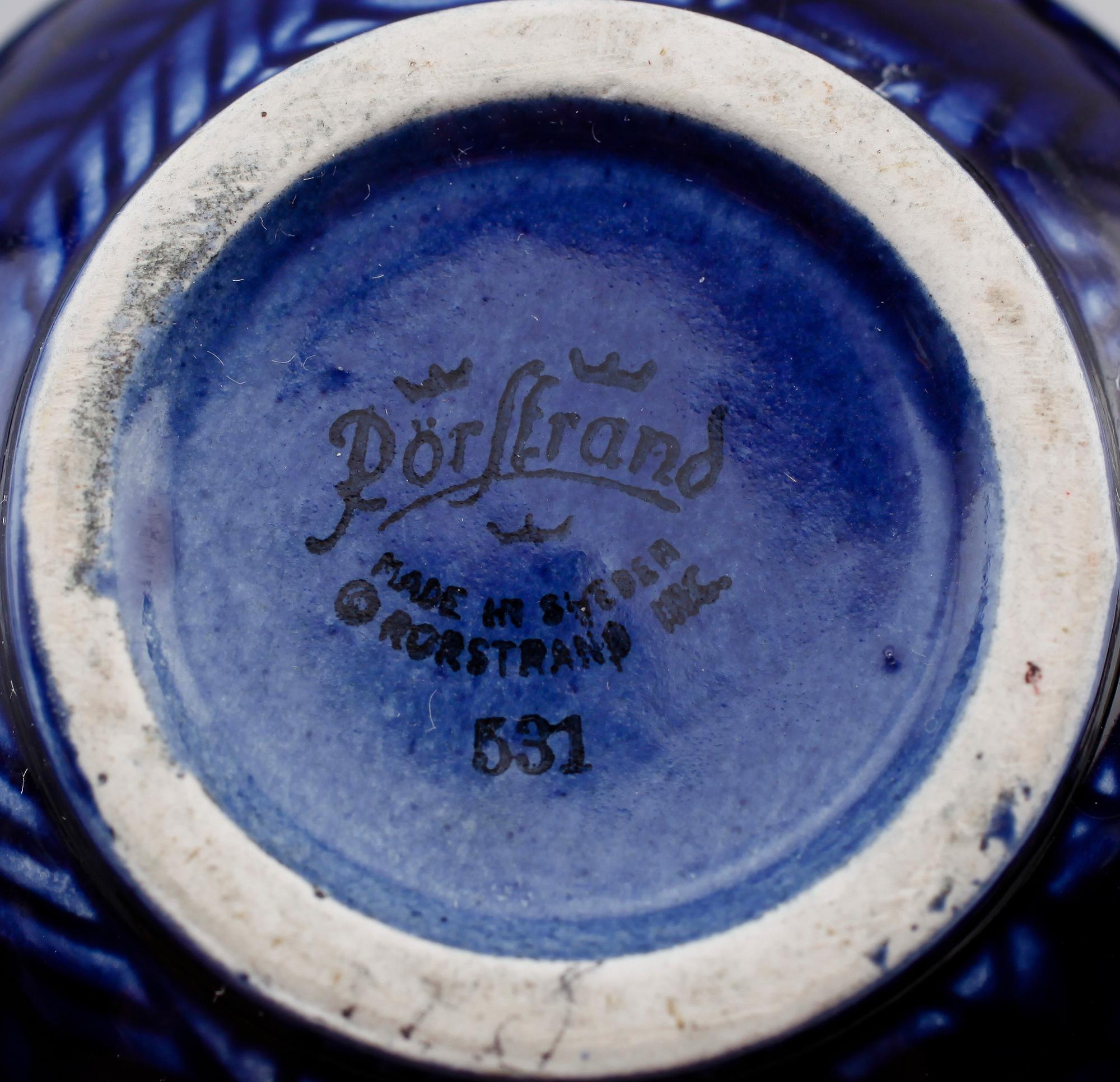 SERVISPORSLIN, 6 delar, "Blå eld", Hertha Bengtsson, Rörstrand.
