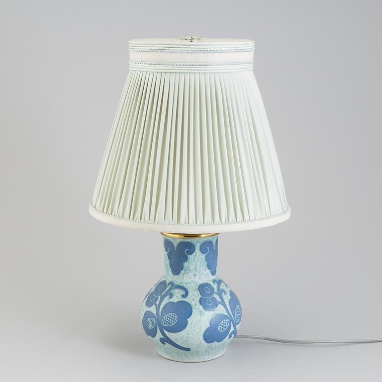 A 'Sgraffito' table light by Josef Ekberg for Gustavsberg, signed and dated 1921.