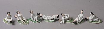 FIGURINER, 7 st, porslin, Kina.