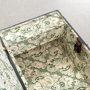 A painted pine chest, 19th Century.