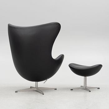 Arne Jacobsen, armchair with footstool, "The Egg", Fritz Hansen, Denmark, 2016.