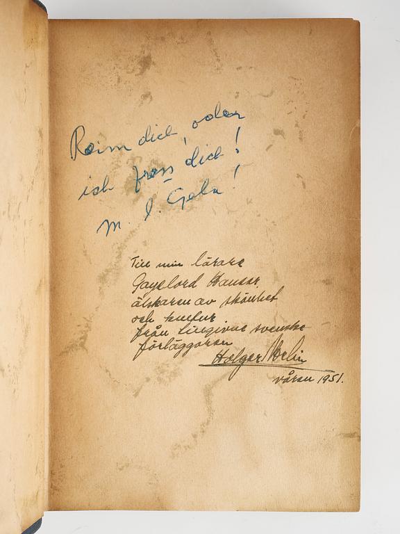 BOOK, from the estate of Greta Garbo, "The Norlin Book of Lyrics".