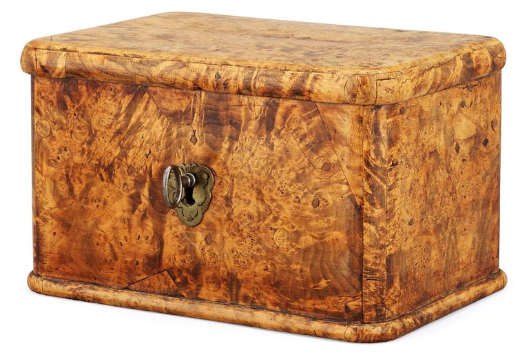 A Swedish 18th century alderwood casket by J. Siölin.