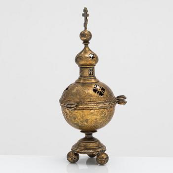 Orthodox gilt silver censer, Moscow 1899-1914.