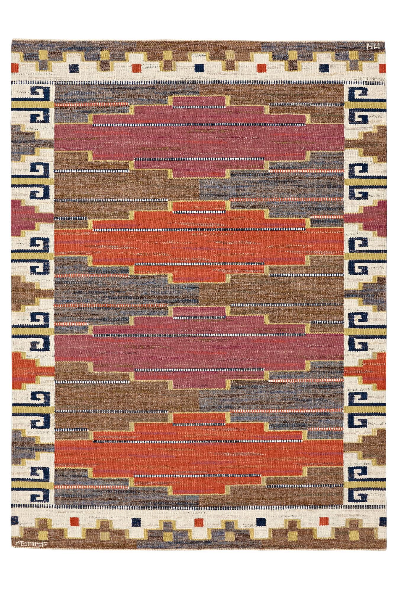 Märta Måås-Fjetterström, MATTA, "Bruna heden", rölakan, ca 210 x 152,5 cm, signerad  AB MMF MN.