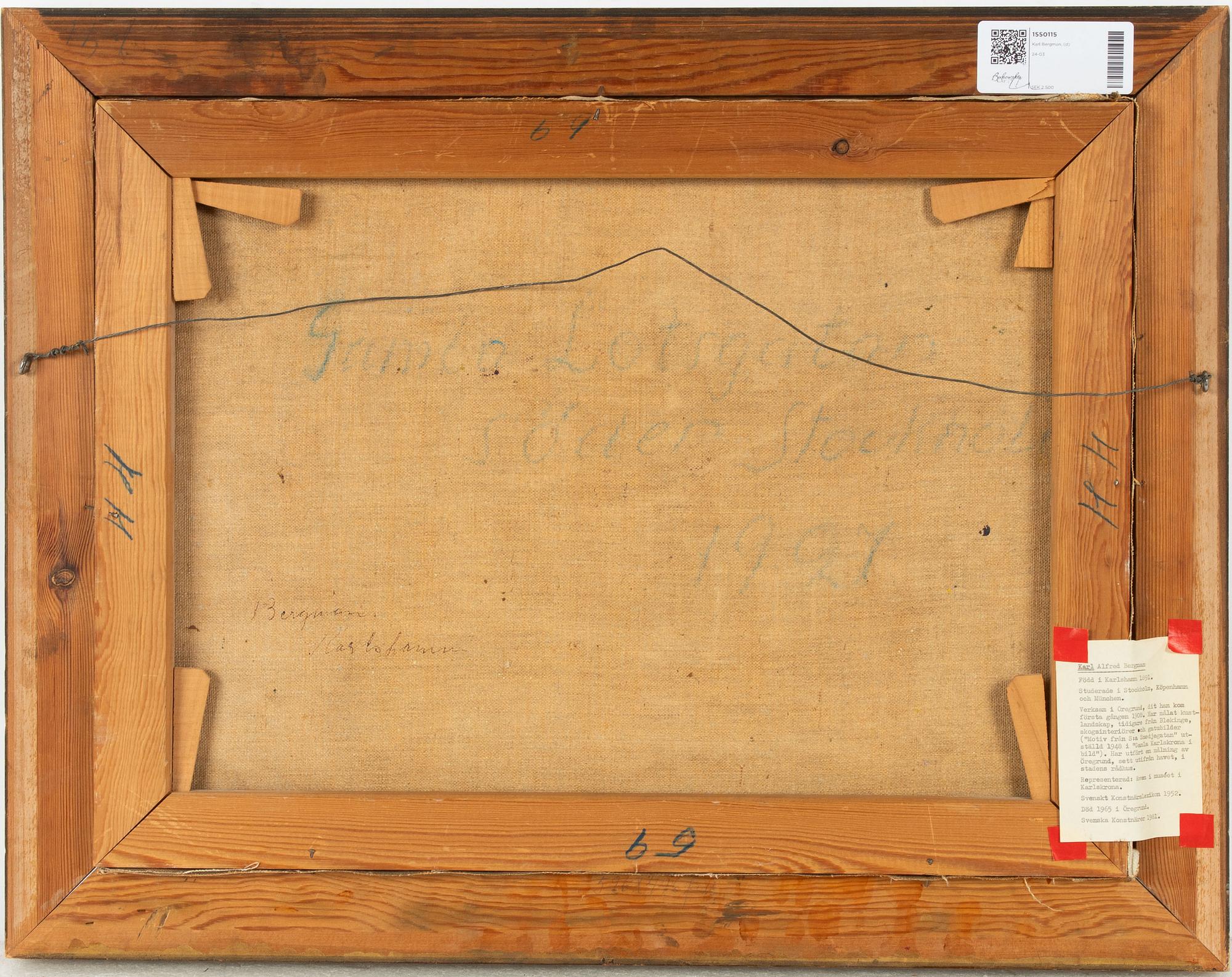 Karl Bergman, "Gamla Lotsgatan, Söder, Stockholm".