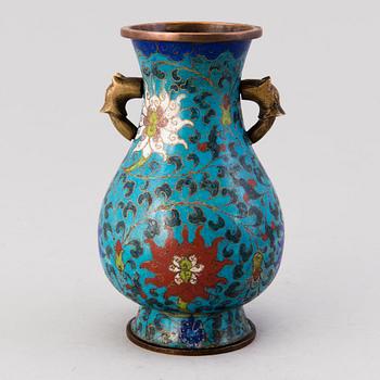 A Chinese cloisonné vase of the Ming dynasty.