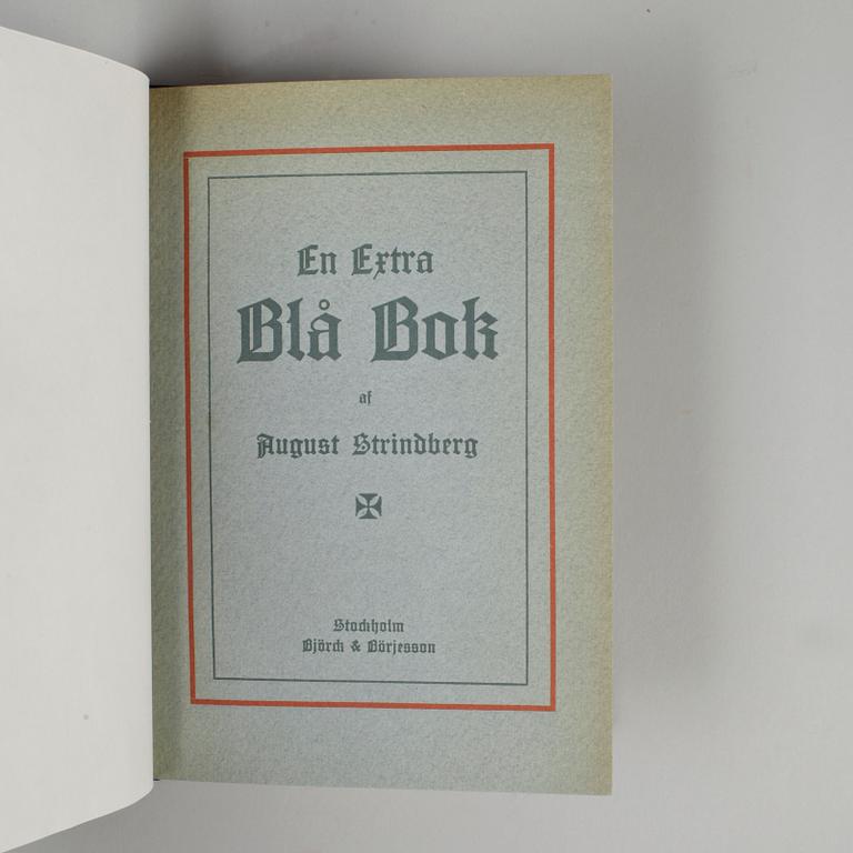 BÖCKER, 6 vol, "En blå bok" av August Strindberg, Stockholm 1907-1912.