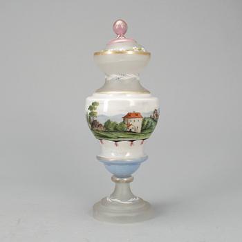 BÄGARE MED LOCK, glas. 1800/1900-tal.