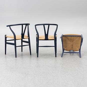 Hans J. Wegner, stolar, 3 st, "Y-stolen", Carl Hansen & Son, Odense, Danmark.
