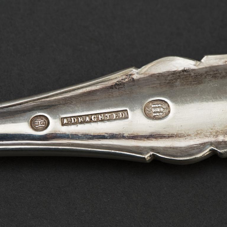 An 82 piece silver cutlery service by A. Dragsted, Copenhagen, Denmark, 1924-30.