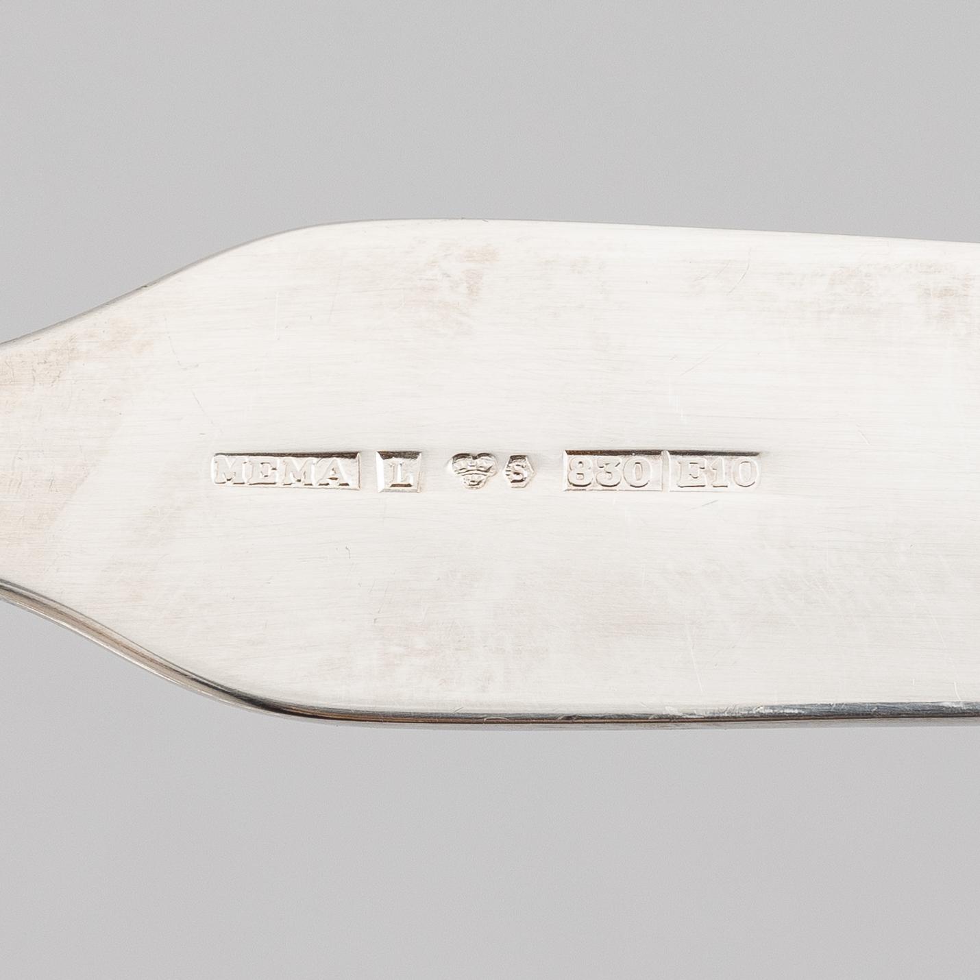 A set of eleven silver spoons, MEMA, Lidköping  1971-1981.