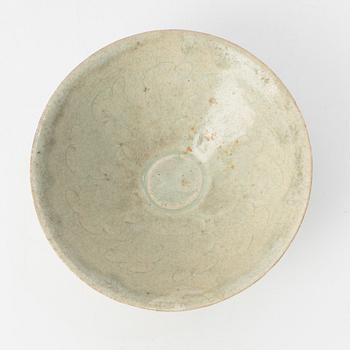 Skål, keramik, qingbai, Kina, Yuandynastin (1279-1368).
