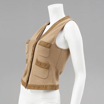 A cashmere vest and top by Ralph Lauren.