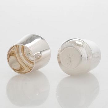 A set of six silver beakers, Auran Kultaseppä, Turku 1977 - 1990.