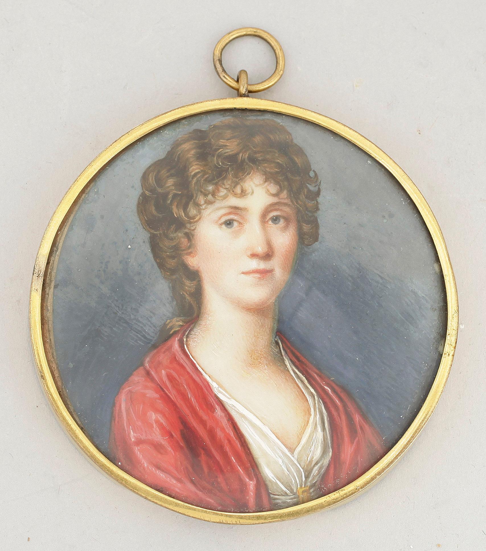 OKÄND KONSTNÄR, miniatyrporträtt, gouache, tidigt 1800-tal.